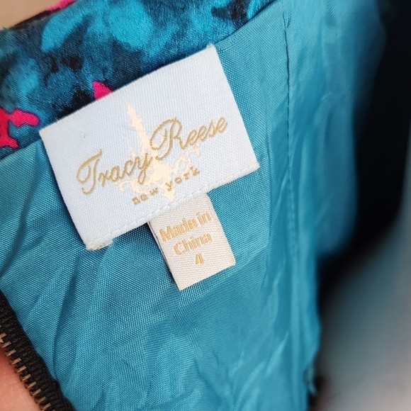 Inspire 1980s Tracy Reese Floral Silk Bubble Hem Party Dress, - Picture 7 of 8